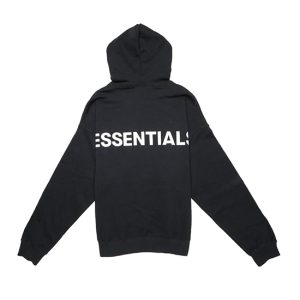 Essentials Logo 3M Pullover Black Hoodie