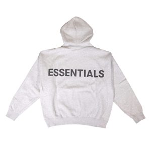 Essentials Logo 3M Pullover Grey Hoodie
