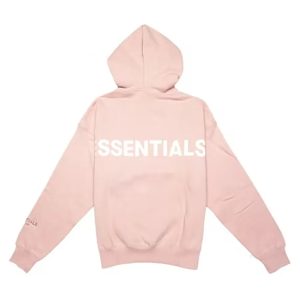 Essentials Logo 3M Pullover Pink Hoodie