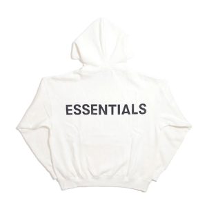 Essentials Logo 3M Pullover White Hoodie